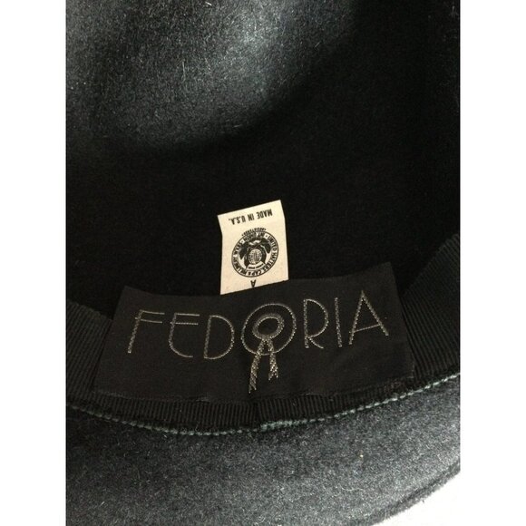 Vintage Womens Fedoria Hat United Hatters Cap Millinery Works Classic Ribbon Tri - Picture 7 of 10